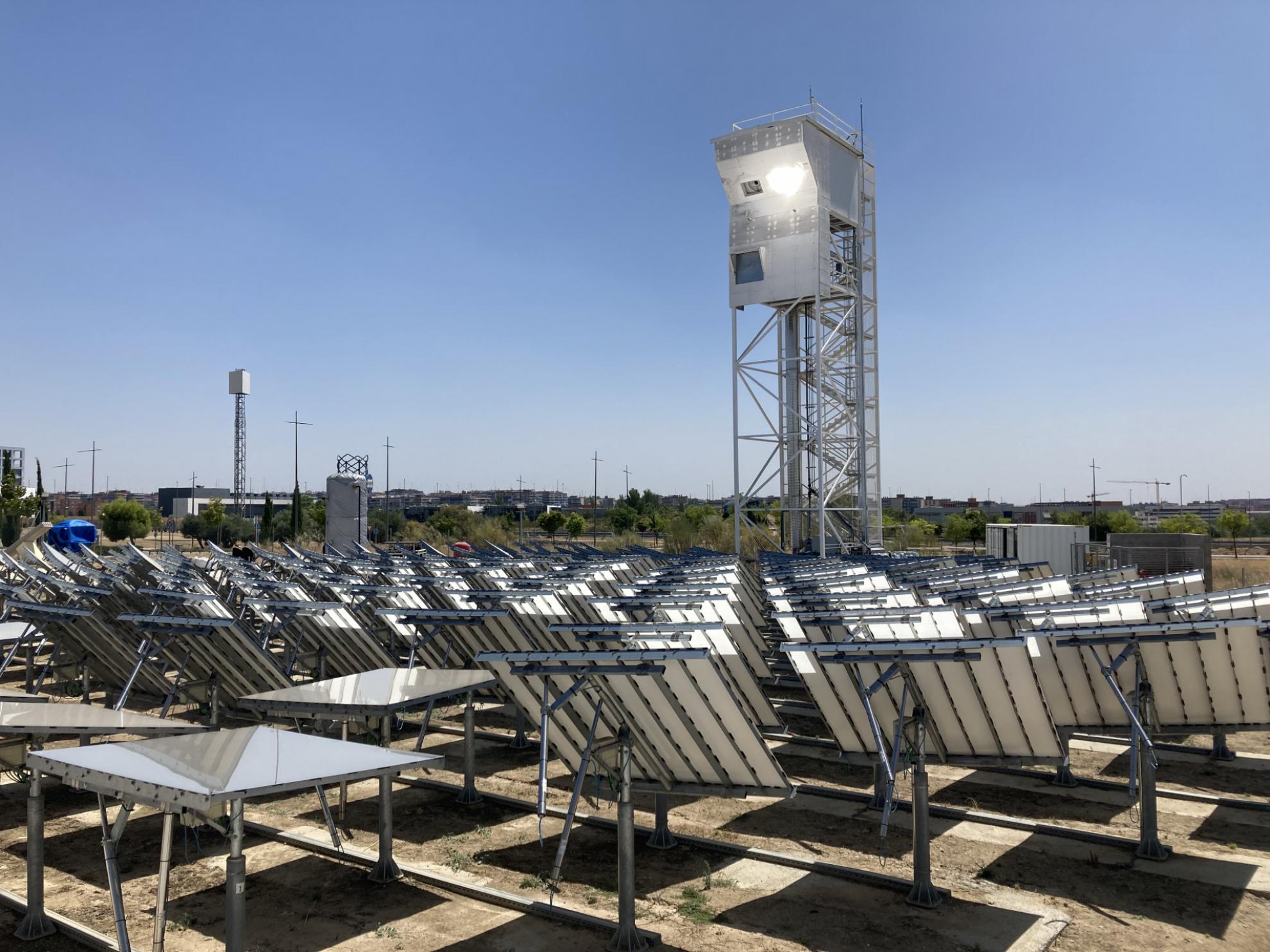 The world’s first solar clinker pilot plant at the IMDEA Energy solar tower near Madrid