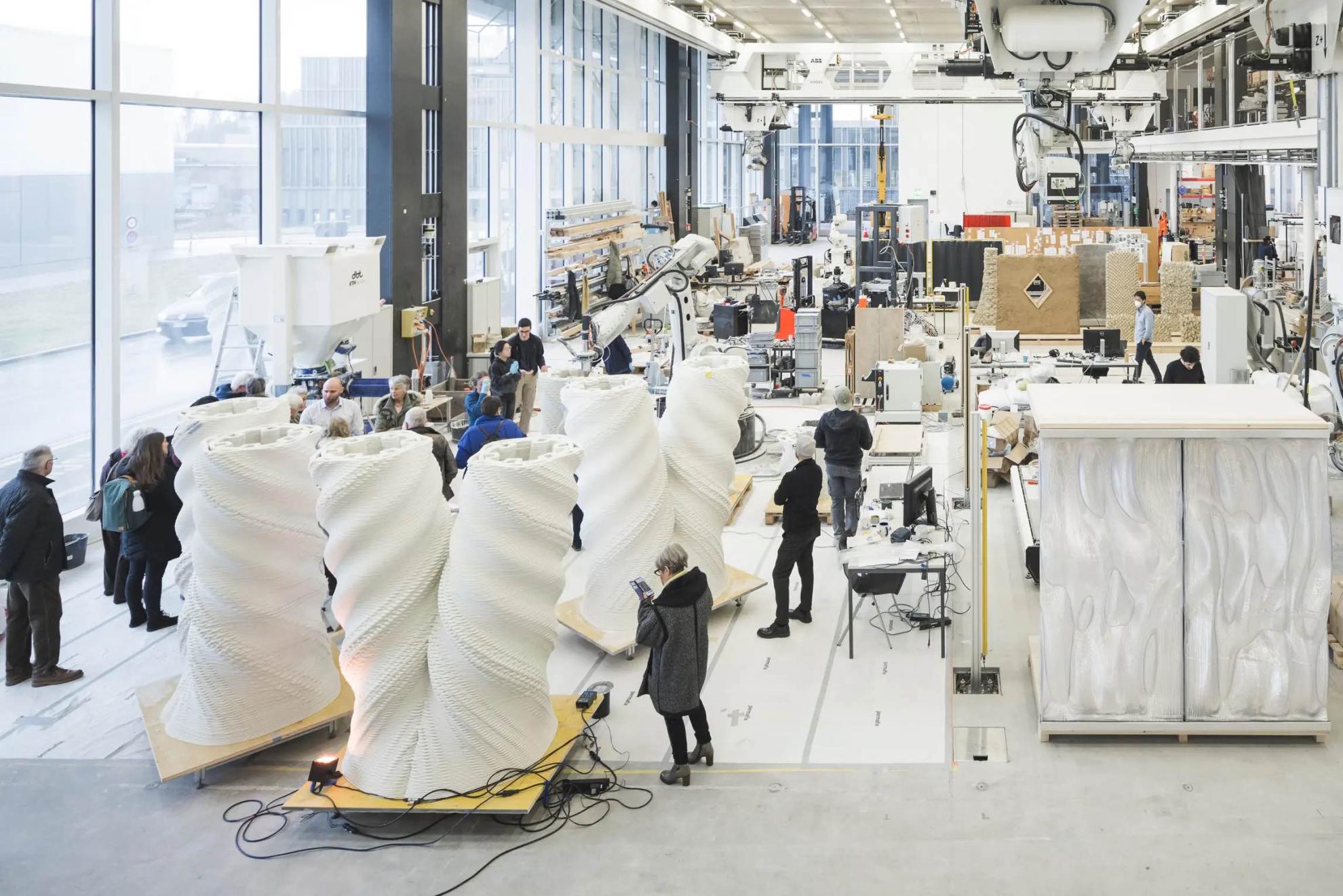 The branched columns are currently being printed in a workshop at the Department of Architecture at ETH Zurich. Source: Benjamin Hofer / Nova Fundaziun Origen